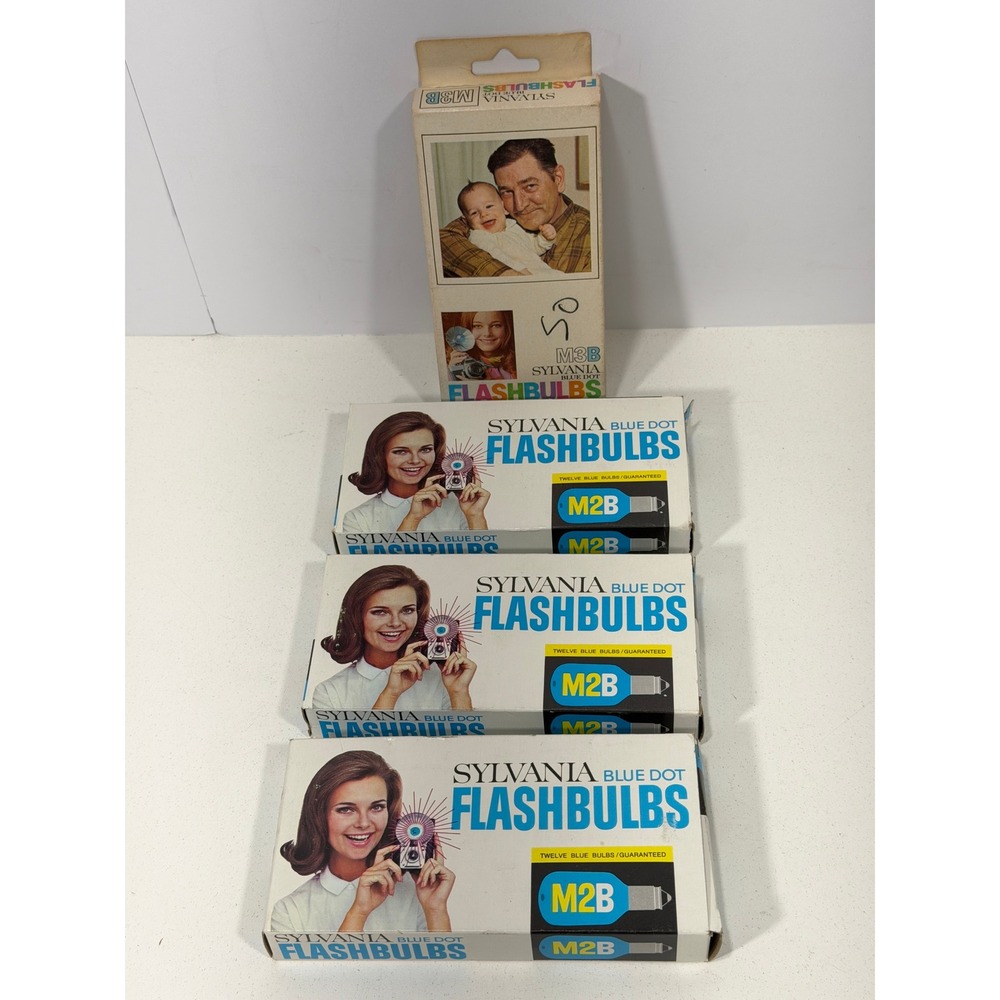 Vintage Sylvania‎ Blue Dot Flashbulbs Lot 48 Bulbs - 36 x M2B & 12x M3B Retro
